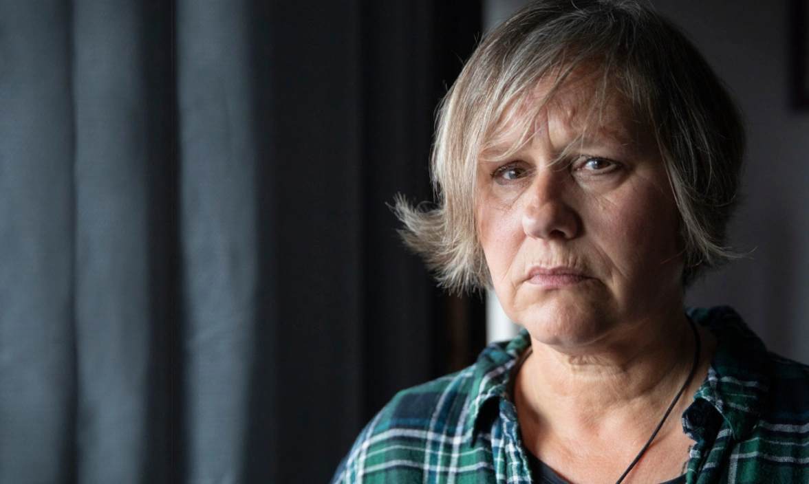 A woman looking sad