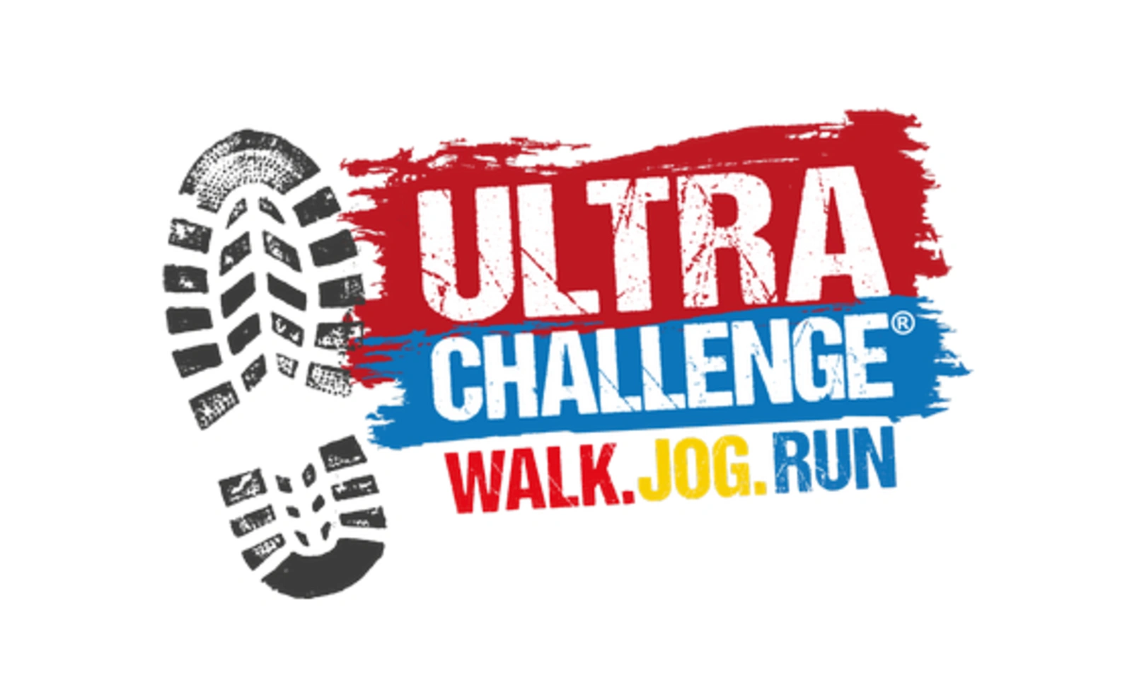 Ultra challenge logo. Walk. Jog. Run
