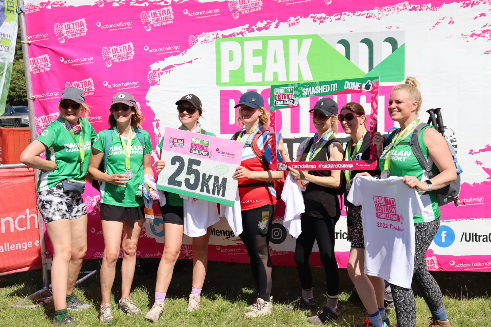 A group of women in running gear, posing for a photo at the challenge