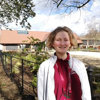 A DofE volunteer outside the Grange restaurant